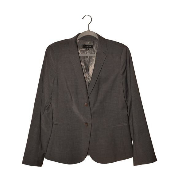 TALBOTS $159 Gray Wool Blend Two Button Blazer Jacket Size 10 - Picture 1 of 3